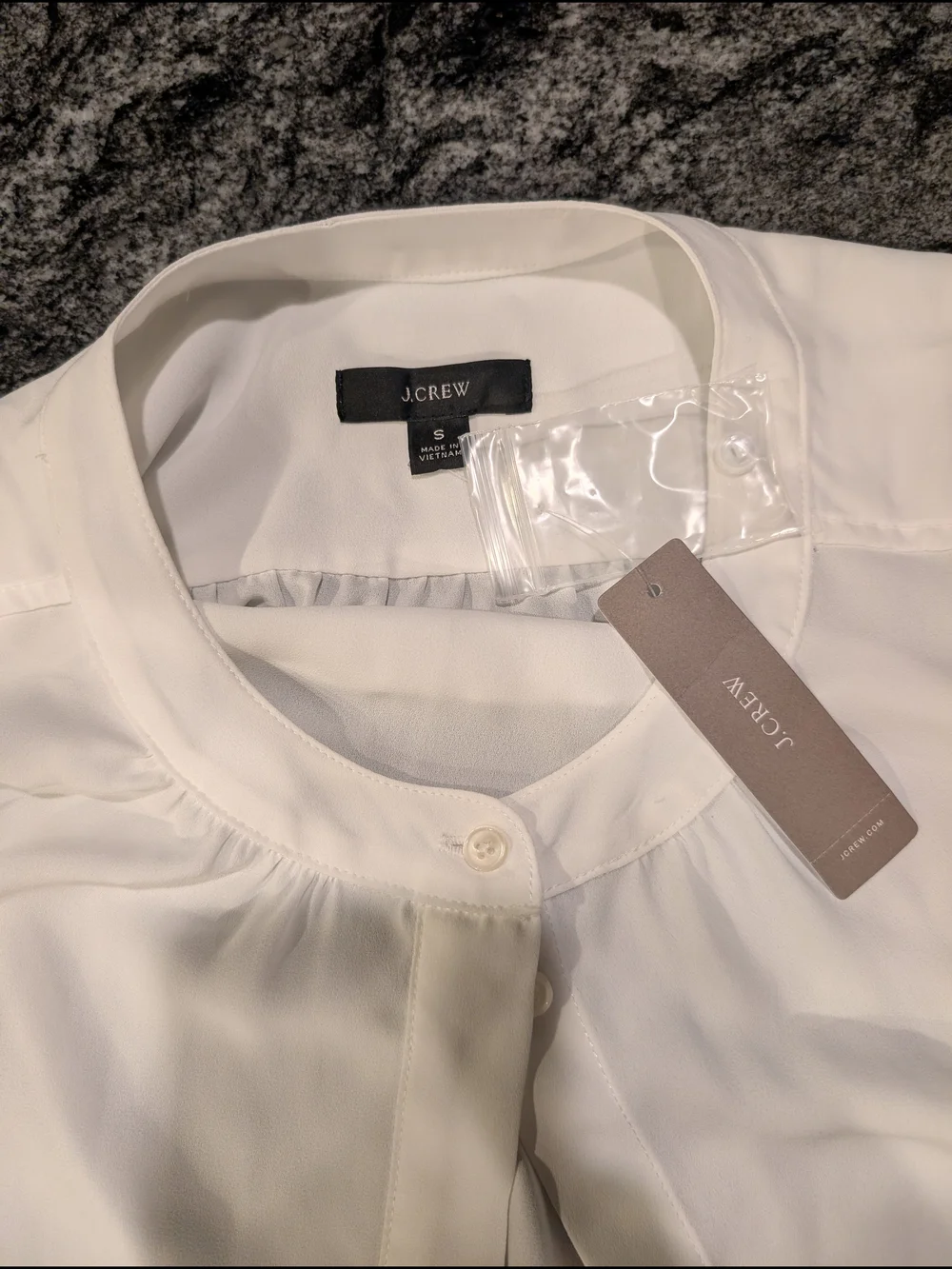 J. Crew White Semi Sheer Button-Front Blouse